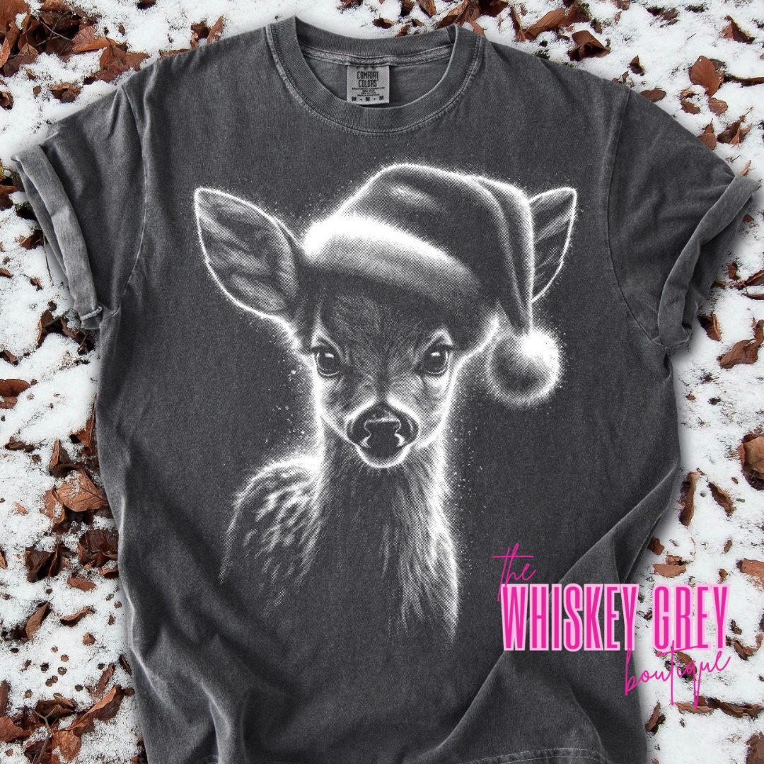 Festive Deer Half Tone Santa