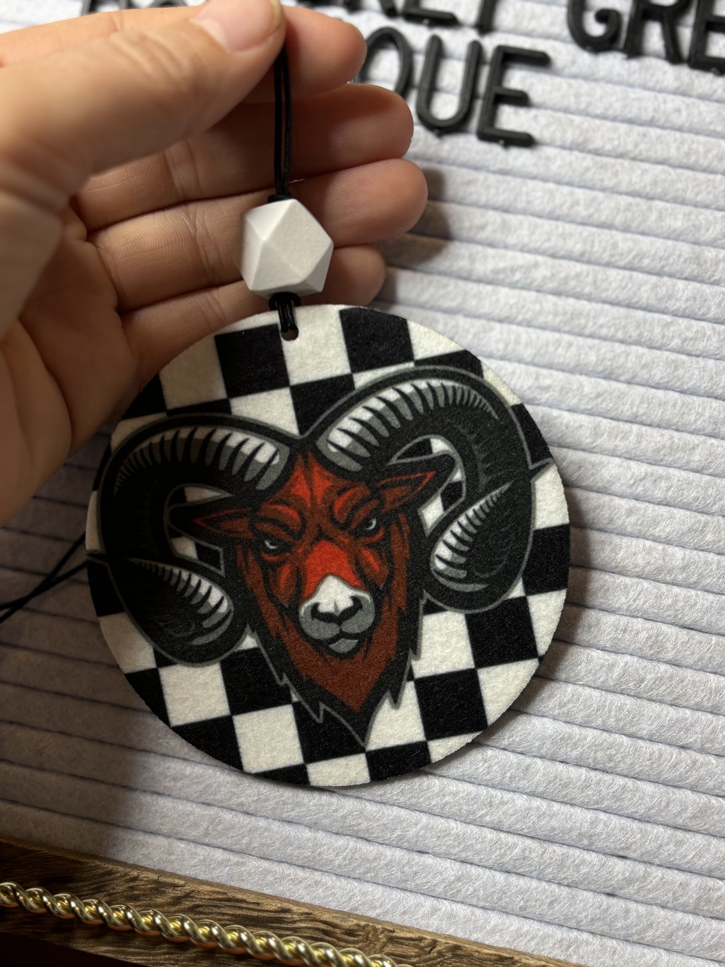 Felt Freshie-Checkered Ram