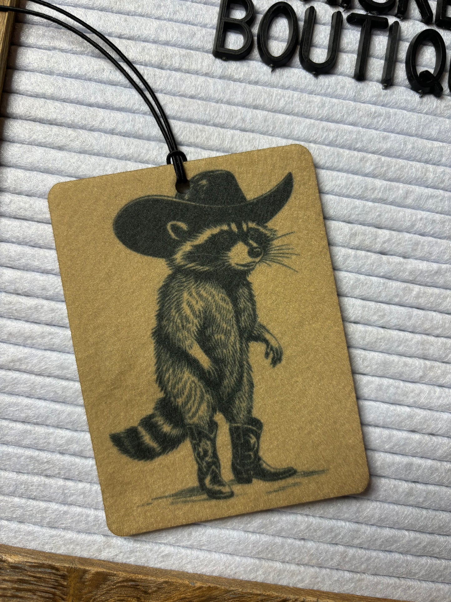 Felt Freshie-Wranglin' Racoon