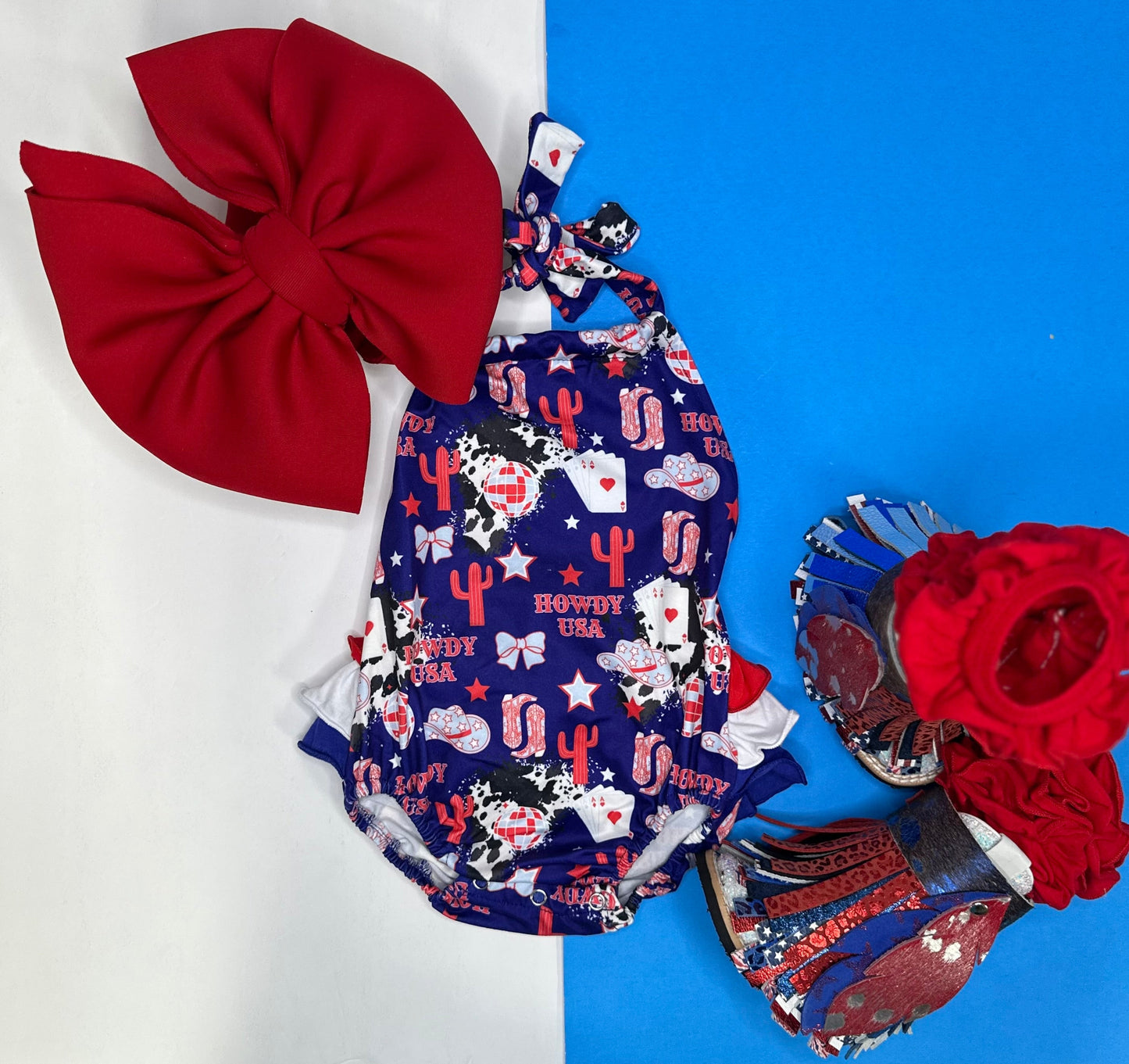 Howdy USA Ruffle Butt Romper (FINAL SALE)