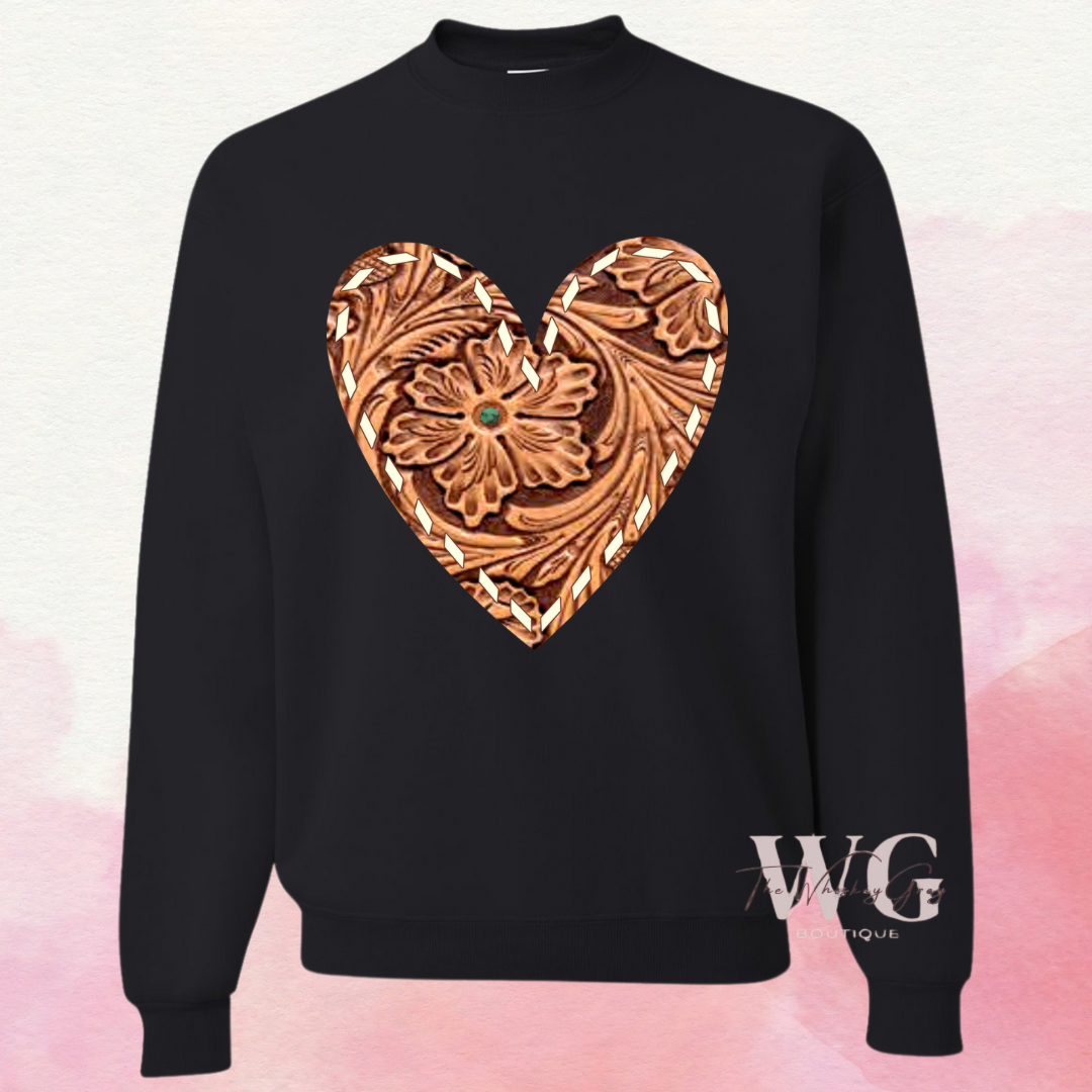 “Leather Love” Crewneck