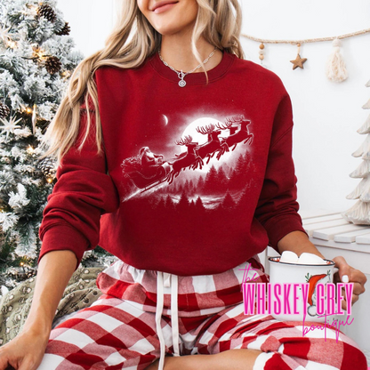 Christmas Skies  Half Tone Santa