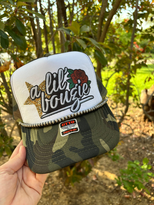 A Lil Bougie “Faux Patches” Trucker Hat