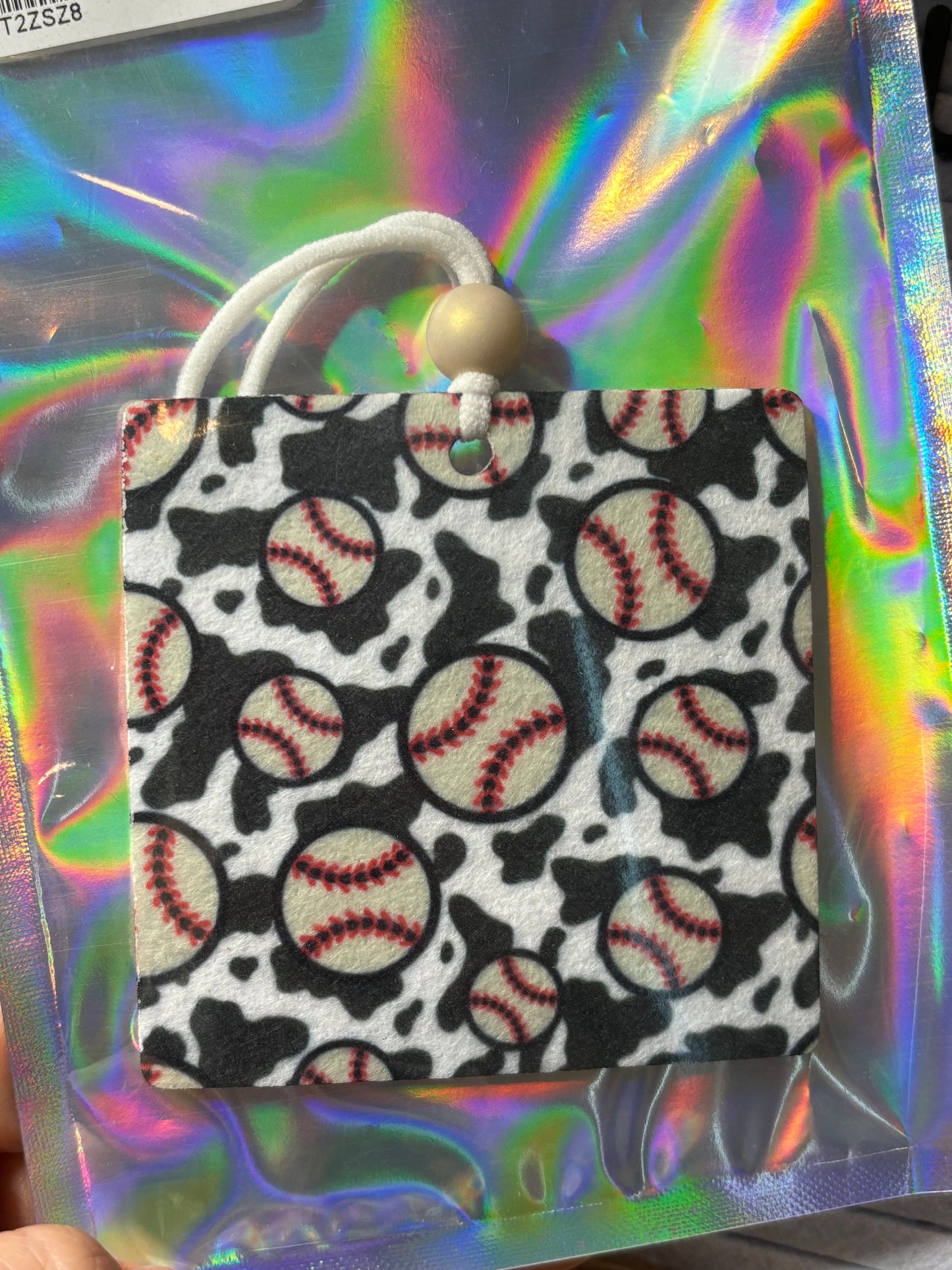 Felt Freshie-Baseball Cowprint