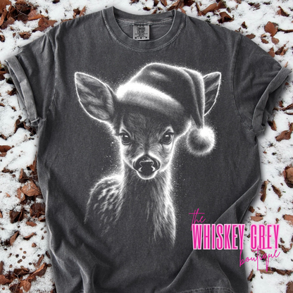 Festive Deer Half Tone Santa