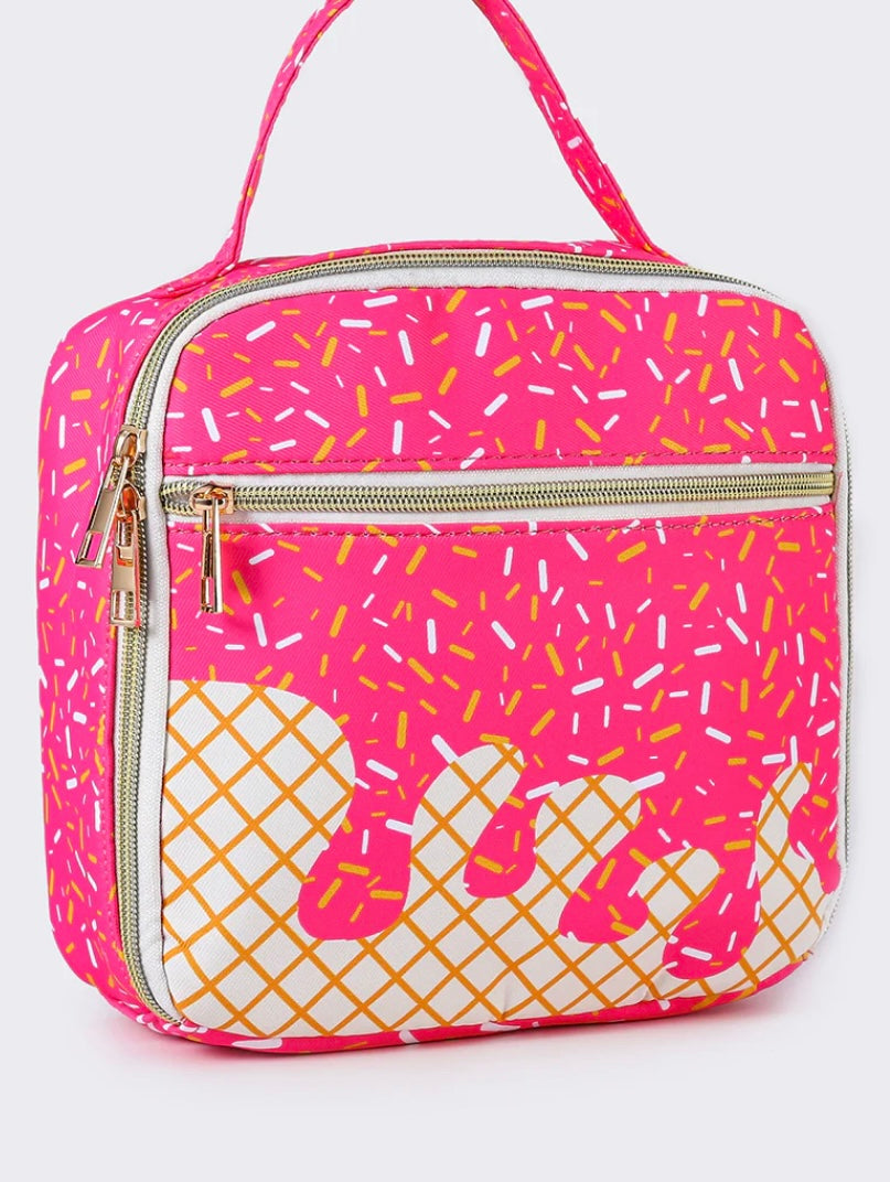Pink Ice Cream Drip Backpack & Lunch Box PRE ORDER