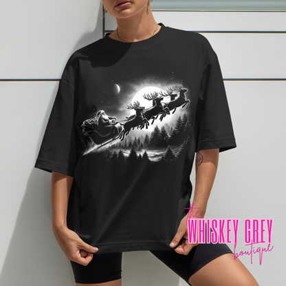 Christmas Skies  Half Tone Santa