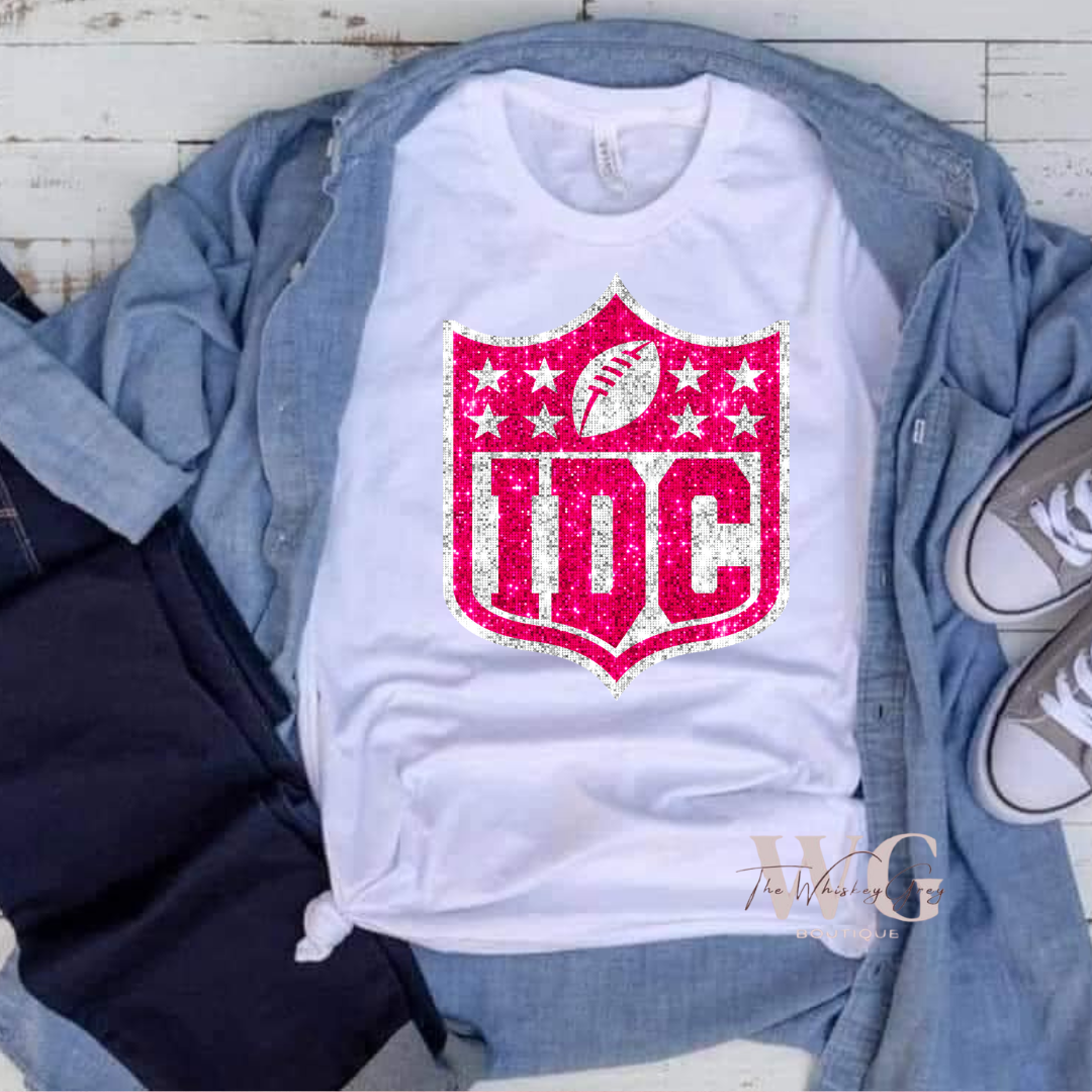 IDC Tee-Faux Sequins Pink