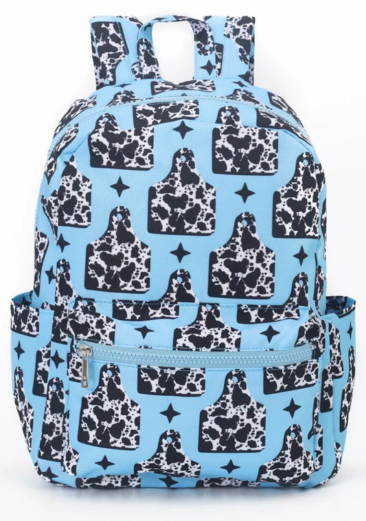 Blue Cowtags Back pack PRE ORDER