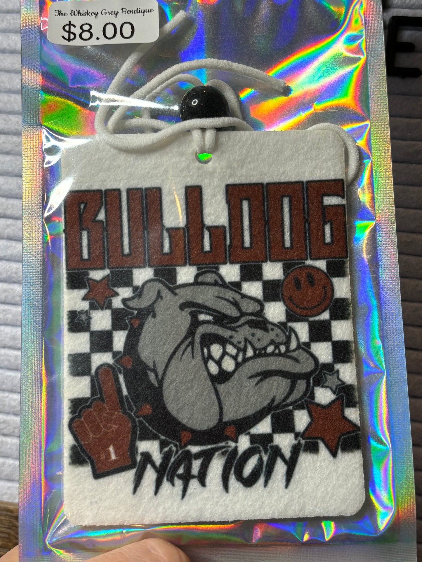 Felt Freshie-Checkered Bulldog Nation