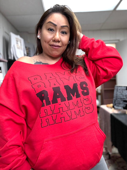 “Stacked Rams” Crewneck w/ Pocket