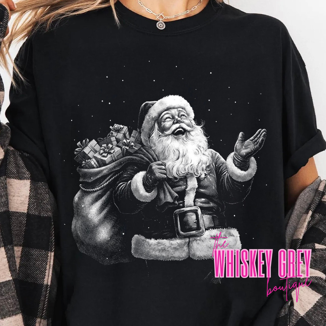 Vintage Jolly Half Tone Santa