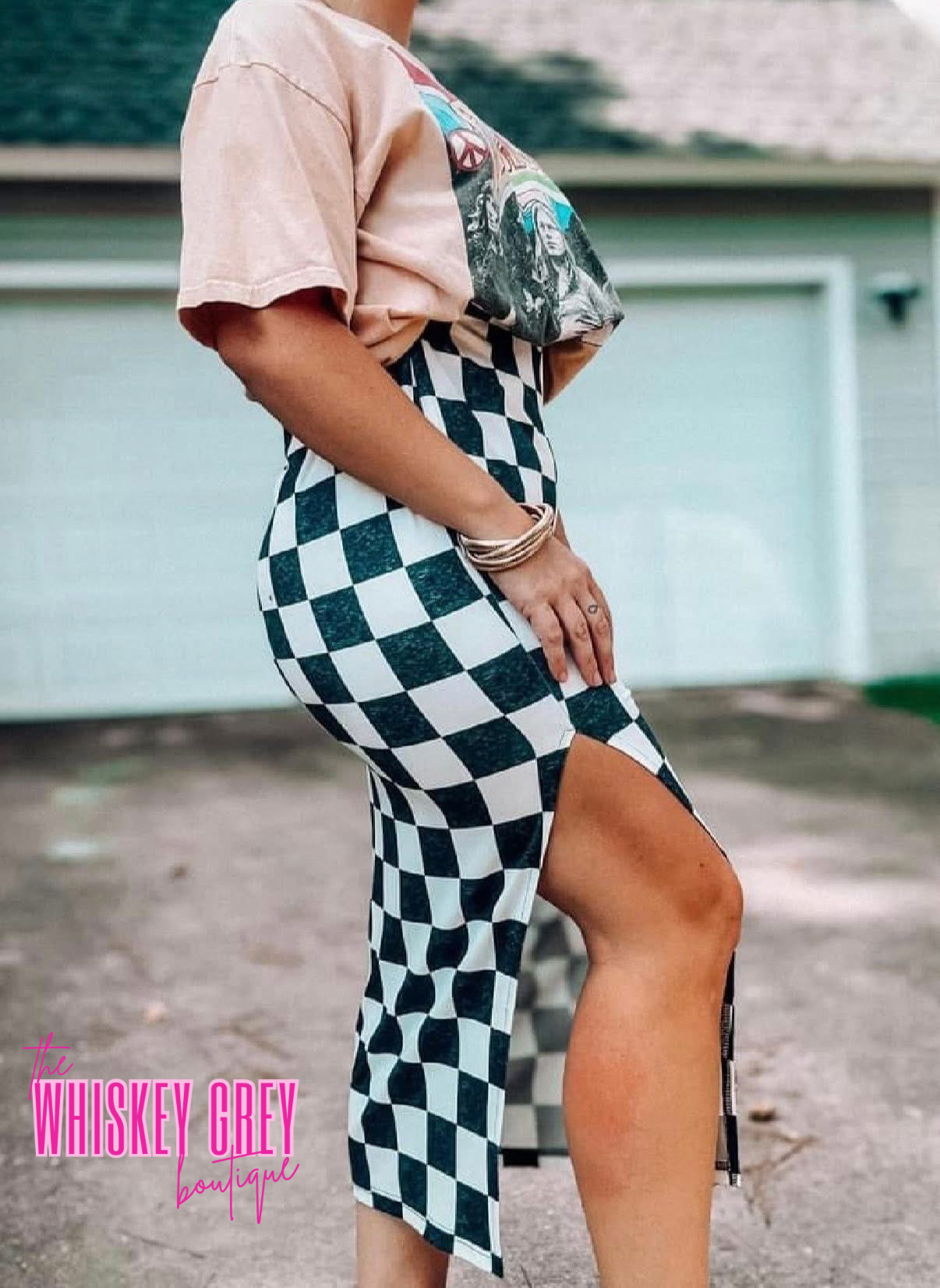 Checkered Pencil Skirt-PRE ORDER