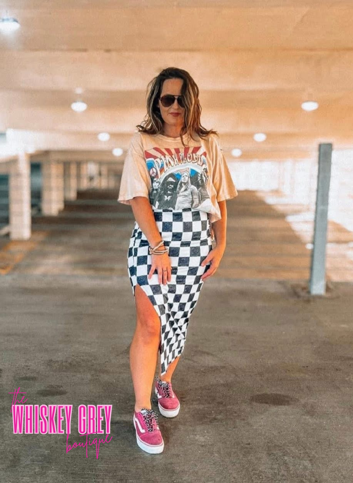 Checkered Pencil Skirt-PRE ORDER