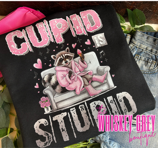 Cupid is Stupid Crewneck Medium-Ready to Ship