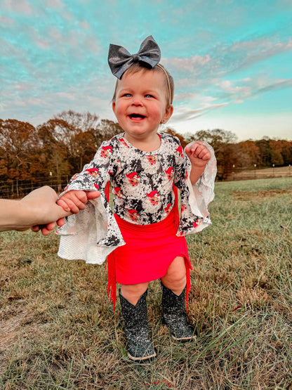 Candy Apple Red Fringe Skort (FINAL SALE)