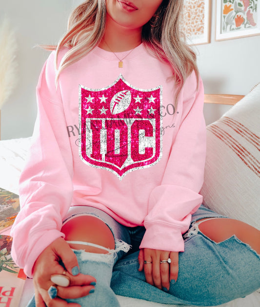 IDC Crewneck-Faux Sequins Pink